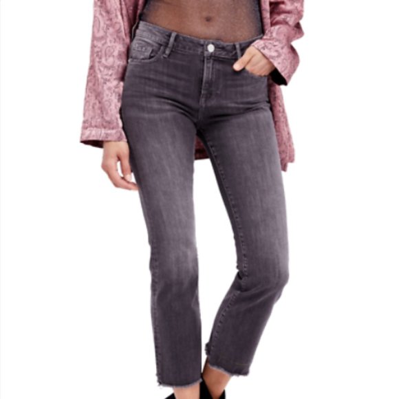 Free People High Waist Crop Straight Leg Jeans - Picture 8 of 8